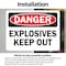 Signmission Explosives Keep Out Danger Sign, Vinyl Decal, 10in W x 7in L, 2PK OS-2PACK-DS-D-710-L-19351 - alternate 2